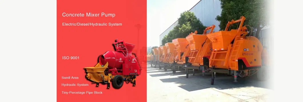 Self Loading Concrete Mixing Machine Portable Cement Mixer Pump Pan Concrete Mixer with Pump